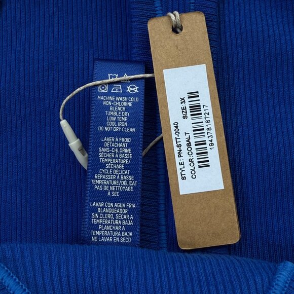 SKIMS Cotton Rib Thong Cobalt 3X - Picture 9 of 11